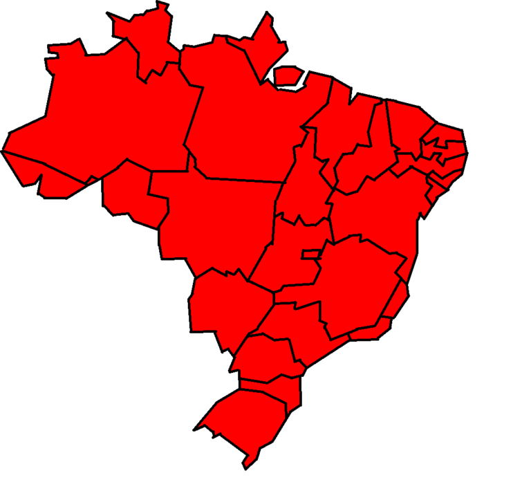 1. Mapa da distribuição geográfica do Bem-te-vi (Pitangus sulphuratus) no Brasil.