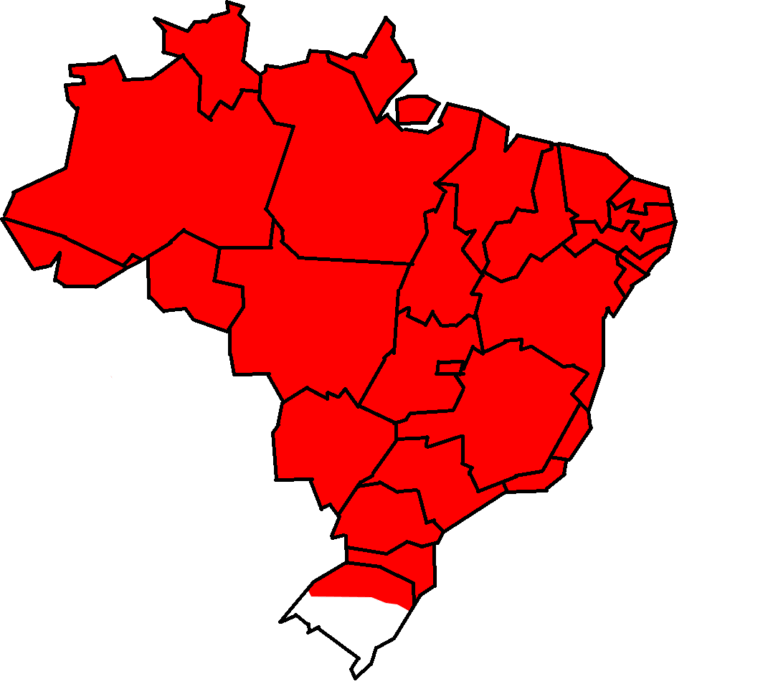 1. Mapa da distribuição geográfica do macaco prego (Sapajus sp.) no Brasil.