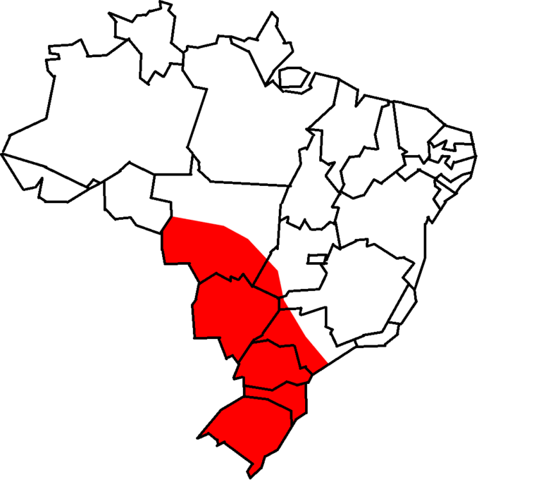 1. Mapa de distribuição geográfica da Cutia (Dasyprocta azarae ) no Brasil.
